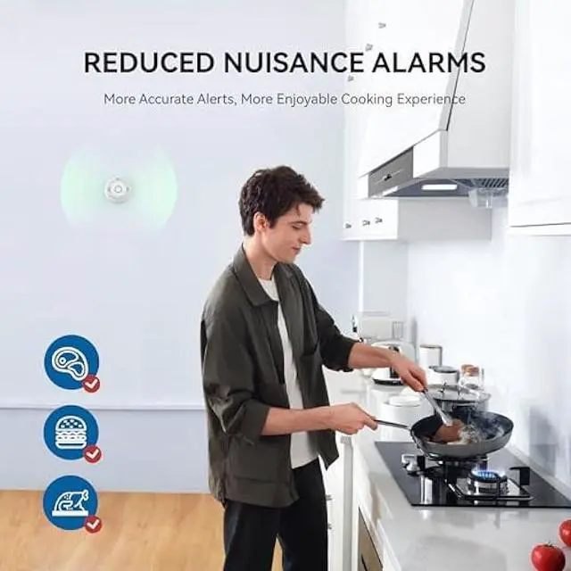 Alt view image 3 of 5 - SITERWELL Smoke and Carbon Monoxide Detector 10-Year Battery, Wireless Interconnected Smoke Alarm Carbon Monoxide Detector with Dual Language Voice Alerts for Home and Babyroom, 4 Pack