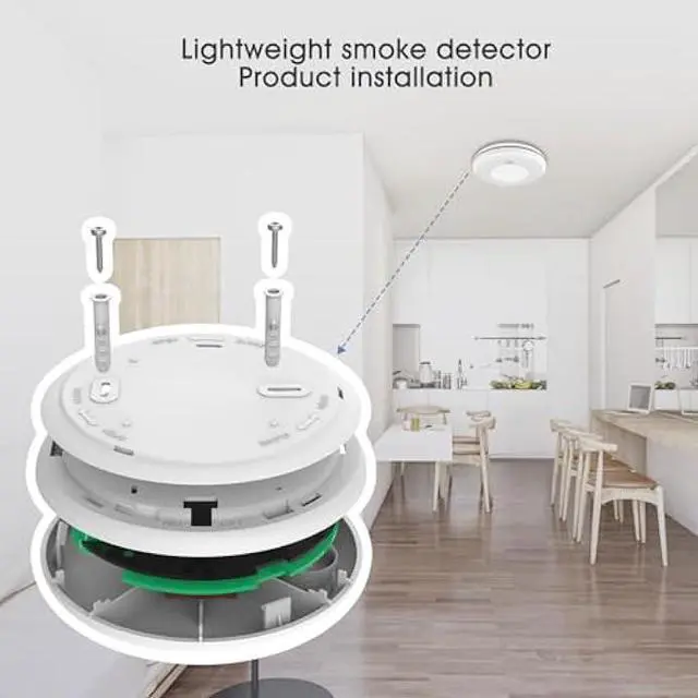 Alt view image 2 of 6 - 2-in-1 Smoke and CO Detector,Accurate Sensor with 10 Year Battery,Test Button and Loud 85 dB Alarm, Easy Installation,White (1 Piece)