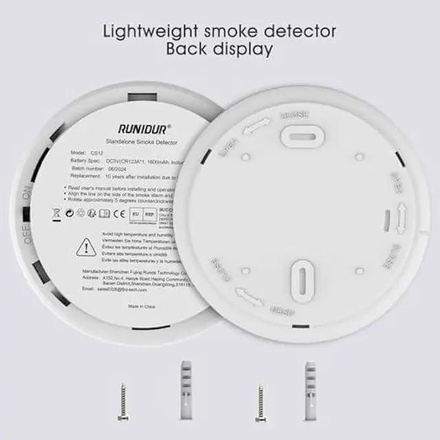 Alt view image 5 of 6 - 2-in-1 Smoke and CO Detector,Accurate Sensor with 10 Year Battery,Test Button and Loud 85 dB Alarm, Easy Installation,White (1 Piece)