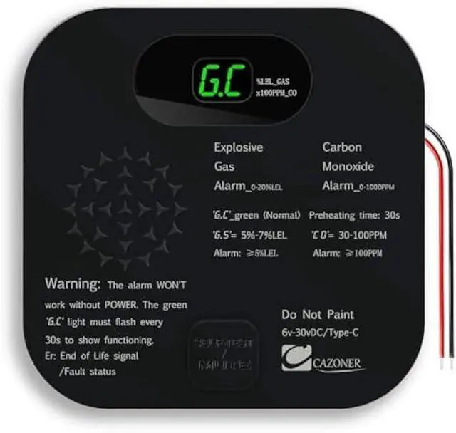 Main image of RV Carbon Monoxide Detector & Propane/Natural Gas Detectors, 10-Year Lifespan, 3-in-1 Gas Alarm for Camper, Home, Voice Alert with LCD Display, USB-C & 12V DC Powered, Compact Design