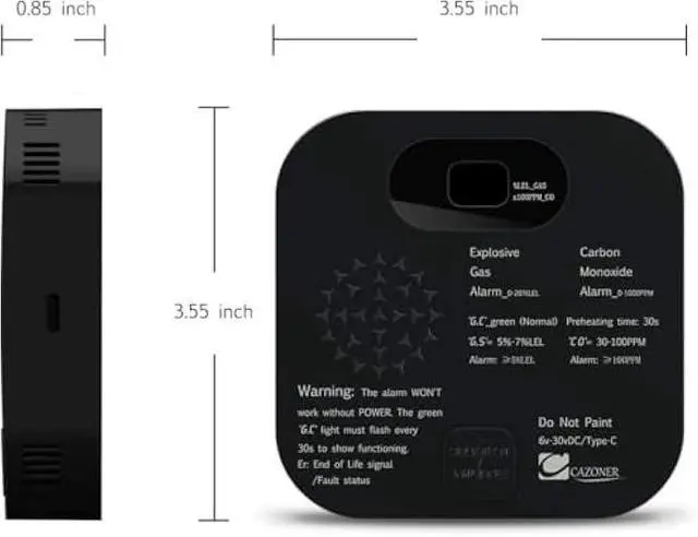 Alt view image 2 of 5 - RV Carbon Monoxide Detector & Propane/Natural Gas Detectors, 10-Year Lifespan, 3-in-1 Gas Alarm for Camper, Home, Voice Alert with LCD Display, USB-C & 12V DC Powered, Compact Design