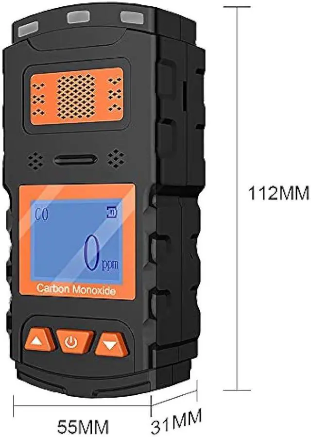 Alt view image 2 of 6 - GZAIR CO Carbon Monoxide Detector with Visual, Audible, and Vibrating Alerts, Handheld CO Monitor, Portable CO Gas Alarm for Home and Travel, Battery Operated, Alarm Logger, X-1