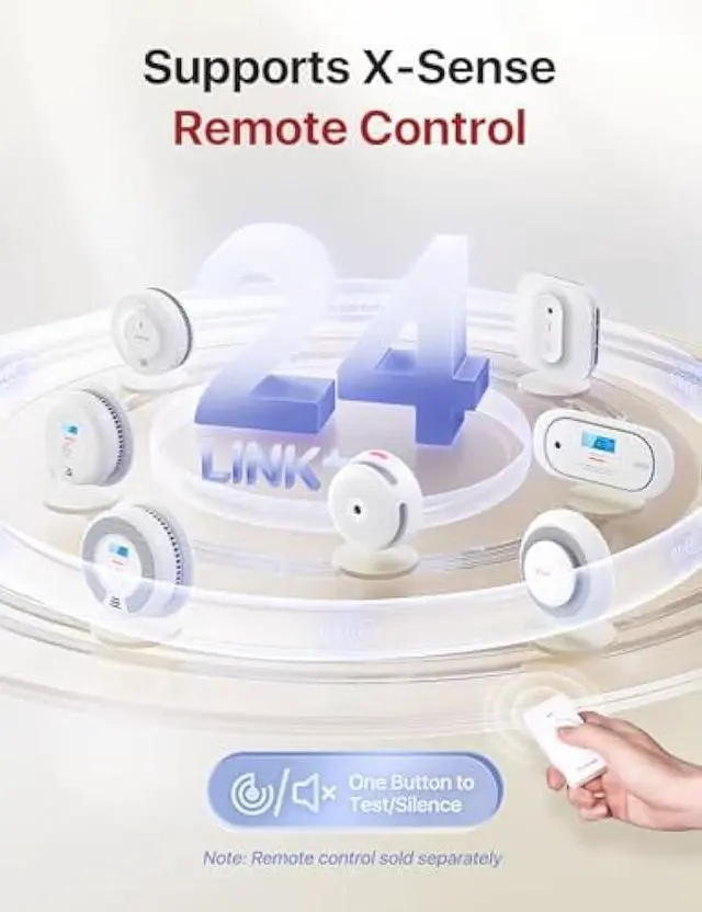 Alt view image 5 of 5 - X-Sense Wireless Interconnected Smoke Detector Battery Powered Fire Alarm with Over 820 feet Transmission Range, XS01-WR Link+, 6-Pack