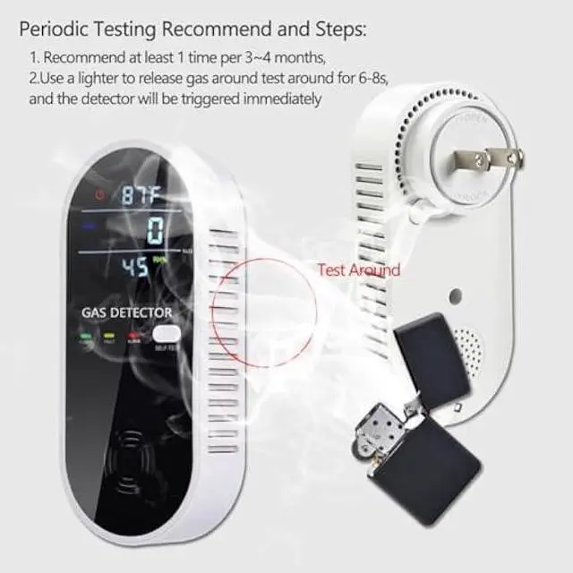 Alt view image 6 of 6 - 2 Packs Gas Detector & Alarm, KH Alert 3 in 1 Natural Gas Detectors & Propane Gas Detectors for Home & RV, Combustible Gas Leak Detector Monitor for LNG, LPG, Methane