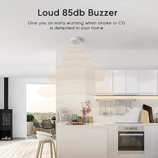 Alt view image 5 of 5 - TREATLIFE Smart WiFi Smoke & Carbon Monoxide Detector, Battery Backup, Smoke & CO Alarm Combo, App Notification, Wireless Interconnect, Voice & Replacement Alert, Photoelectric Sensor