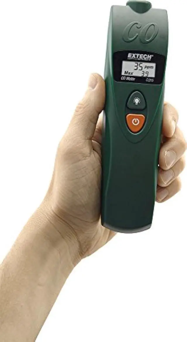Alt view image 4 of 5 - Extech CO15 Carbon Monoxide Meter  Portable CO Detector with Peak Hold, Adjustable Alarm, Backlit Display, 01,000 ppm Measurement, Battery Powered, Indoor Safety Monitor