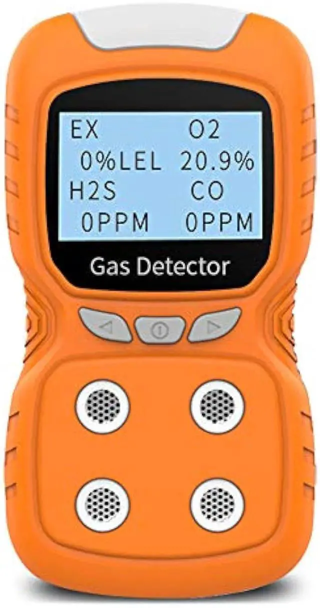 Main image of Portable Gas Detector, Gas Clip 4 Gas Monitor Meter Tester Analyzer, Rechargeable LCD Display Sound Light Shock Air Quality Tester, 2 Year Detector