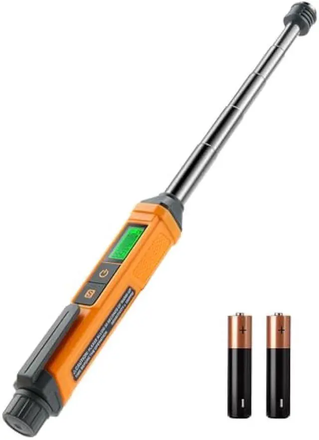 Main image of Natural Gas Detector, TopTes PT299 Gas Leak Detector with Extendable Rod, Portable Propane Sniffer for Detecting Combustible Leaks Like Methane & Butane for Home, RV (Includes Battery x2) - Orange