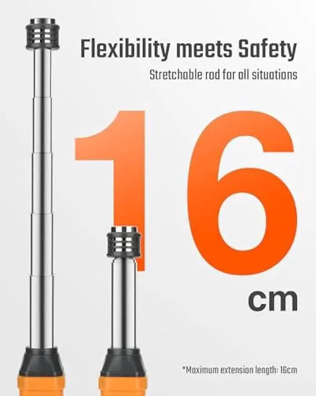 Alt view image 2 of 7 - Natural Gas Detector, TopTes PT299 Gas Leak Detector with Extendable Rod, Portable Propane Sniffer for Detecting Combustible Leaks Like Methane & Butane for Home, RV (Includes Battery x2) - Orange