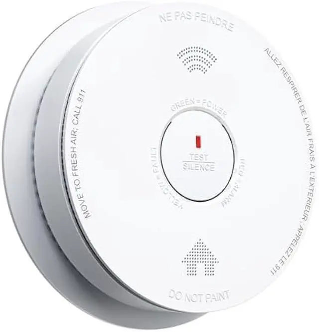 Main image of SITERWELL Smoke Detector 10 Year Battery Operated, Smoke Alarm with Photoelectric and Rlectrochemical Sensors, Fire Alarm with Bilingual Voice Alerts for Bedroom, Meets UL217-9th Standards, 1 Pack