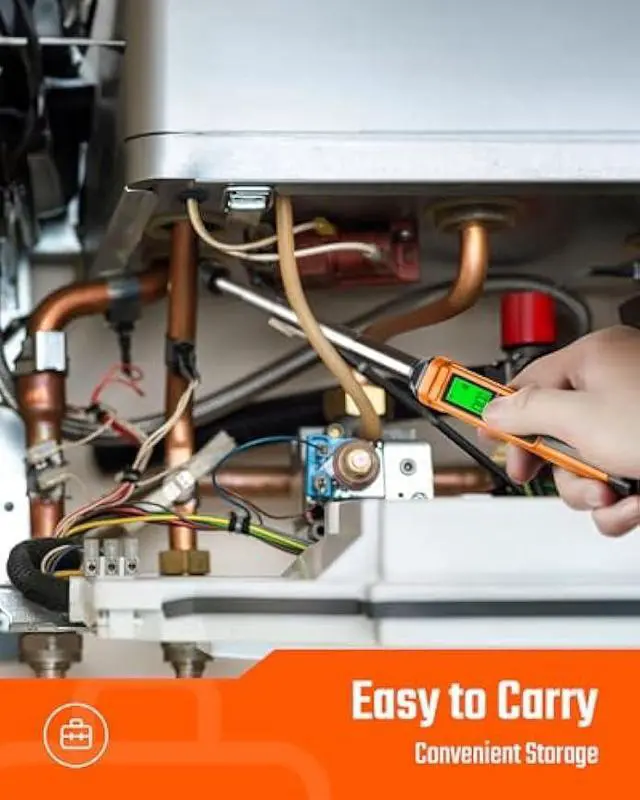 Alt view image 6 of 7 - Natural Gas Detector, TopTes PT299 Gas Leak Detector with Extendable Rod, Portable Propane Sniffer for Detecting Combustible Leaks Like Methane & Butane for Home, RV (Includes Battery x2) - Orange