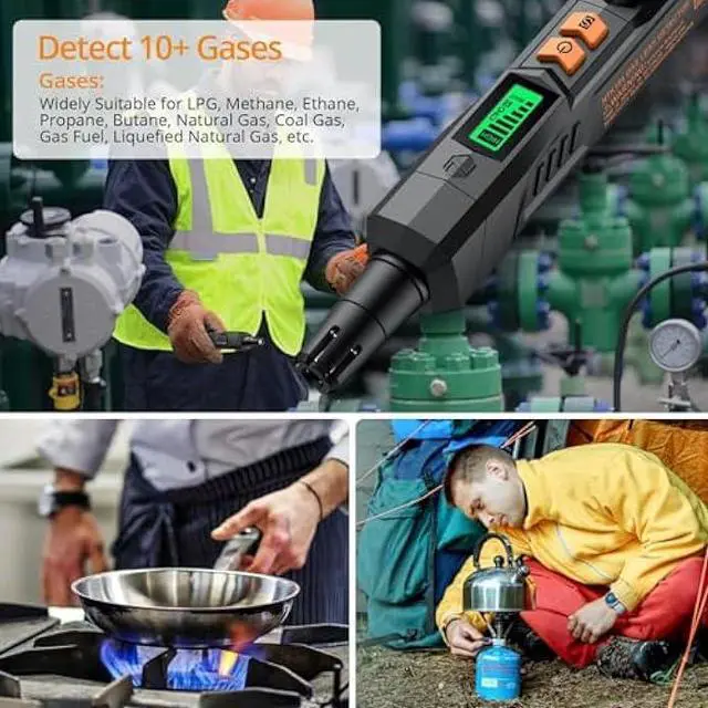 Alt view image 4 of 5 - Neoteck Gas Leak Detector Natural Gas Detector with Audible & Visual Alarm, Portable Gas Sniffer to Locate Combustible Gas Leak Sources Like Methane, Propane for Home-Black