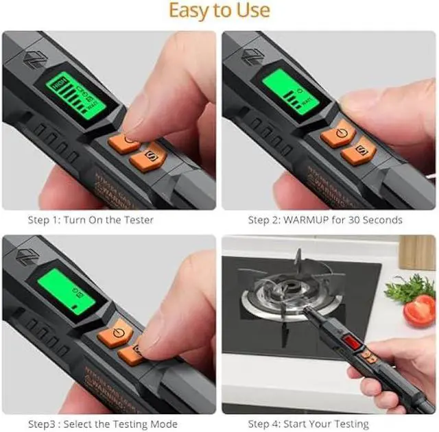 Alt view image 5 of 5 - Neoteck Gas Leak Detector Natural Gas Detector with Audible & Visual Alarm, Portable Gas Sniffer to Locate Combustible Gas Leak Sources Like Methane, Propane for Home-Black