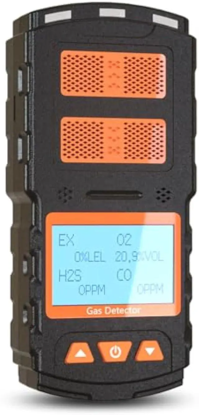 Main image of 4 Gas Monitor Multi Gas Detector for H2S, CO, LEL and O2, with Vibration, Visual and Audible Alarms, 18h Long Battery Life, Gas Detector for Work, Home