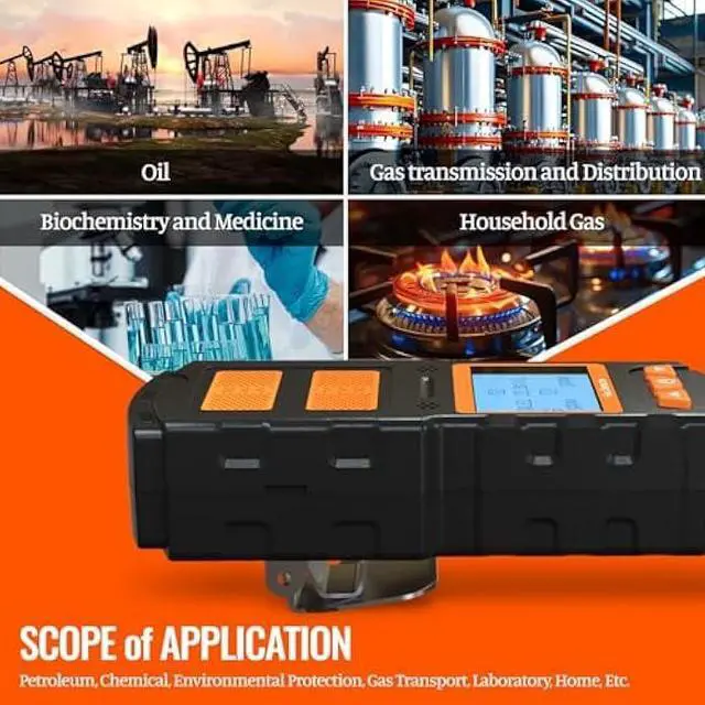 Alt view image 6 of 6 - 4 Gas Monitor Multi Gas Detector for H2S, CO, LEL and O2, with Vibration, Visual and Audible Alarms, 18h Long Battery Life, Gas Detector for Work, Home