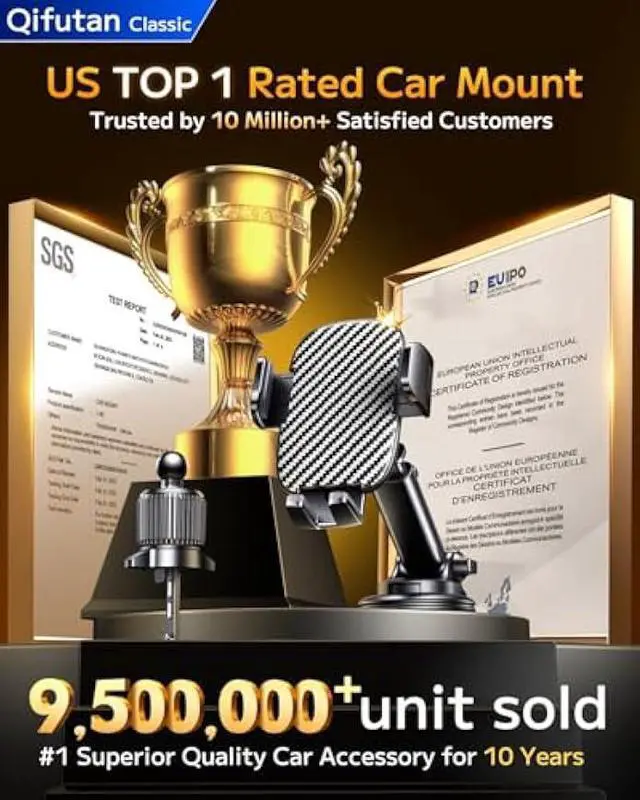 Alt view image 2 of 5 - Qifutan Car Phone Holder Mount Phone Mount for Car Windshield Dashboard Air Vent Universal Hands Free Automobile Cell Phone Holder Fit for iPhone Smartphone Camera Mounts