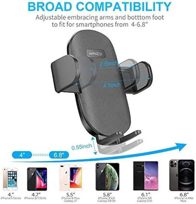Alt view image 5 of 6 - APPS2Car Car Phone Holder Mount, Dashboard/Windshield/Cell Phone Holder for Car, Compatible with iPhone, Samsung, All Phones,Black