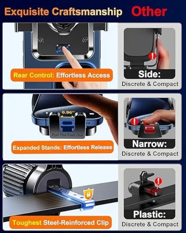 Alt view image 6 of 6 - Qifutan Dash Mounted Holders Phone Holders for Your Car Phone Mount for Car Windshield Dashboard Air Vent Universal Desk Mounts Hands Free Automobile Cell Phone Holder Fit for iPhone Smartphone