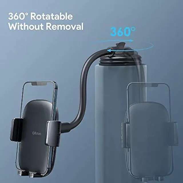 Alt view image 5 of 5 - Qifutan Cell Phone Holder for Car Phone Mount Long Arm Dashboard Windshield Car Phone Holder Anti-Shake Stabilizer Phone Car Holder Compatible with All Phone Android Smartphone, Black