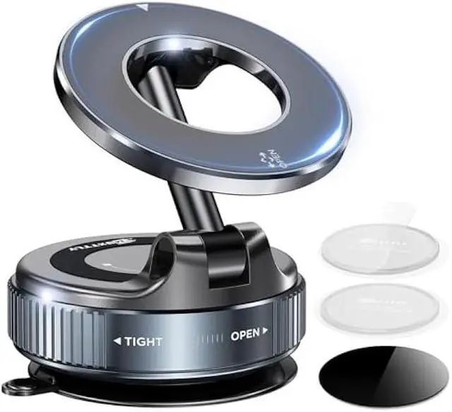 Main image of Vacuum Magnetic Phone Holders for Your Car 2026 Suction Cup Phone Mount with Washable Nano Gel Pads 360° Adjustable Phone Mount Unlock More Scenes,Phone Holder for Smartphone&Car/Gym/Mirror