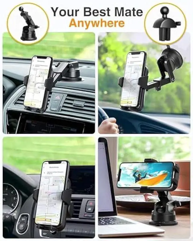 Alt view image 4 of 5 - VANMASS [2025 Upgrade Phone Holders for Your Car [Super Suction Cup] Cell Phone Mount Car Dashboard Window Vent Desk Fit for iPhone 16 Pro Max 15 14 Universal Handsfree Automobile Vehicle Cradle