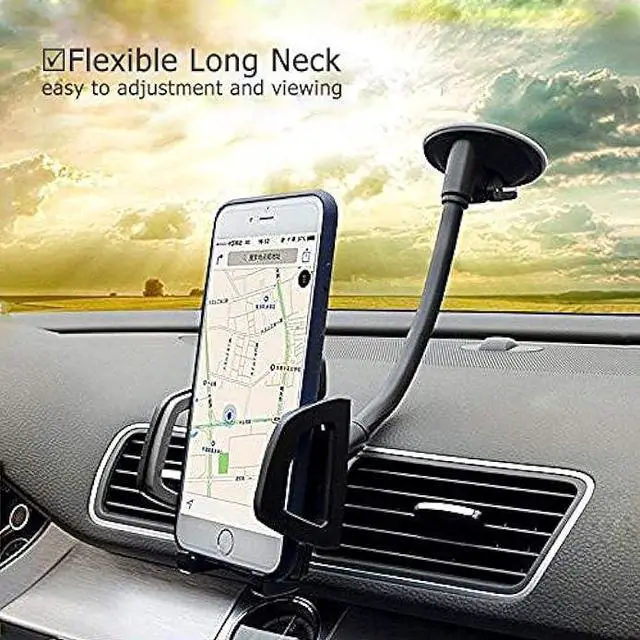 Alt view image 3 of 5 - Vansky Car Phone Holder Mount, 3-in-1 Universal Cell Phone Holder Car Air Vent Holder Dashboard Mount Windshield Mount Fit for iPhone 16 15 14 13 Pro Max, Samsung S24 S23 LG Sony and More