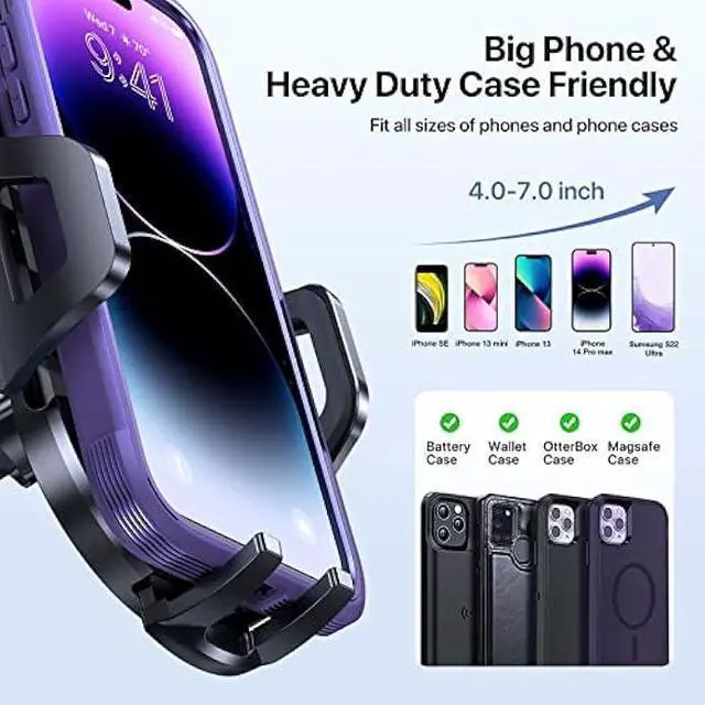 Alt view image 5 of 5 - Universal Phone Mount for Car, Reliable Suction Hands-Free Car Phone Holder Mount, Automobile Cell Phone Holder Car for Dashboard Windshield Vent Fit for All Smartphones