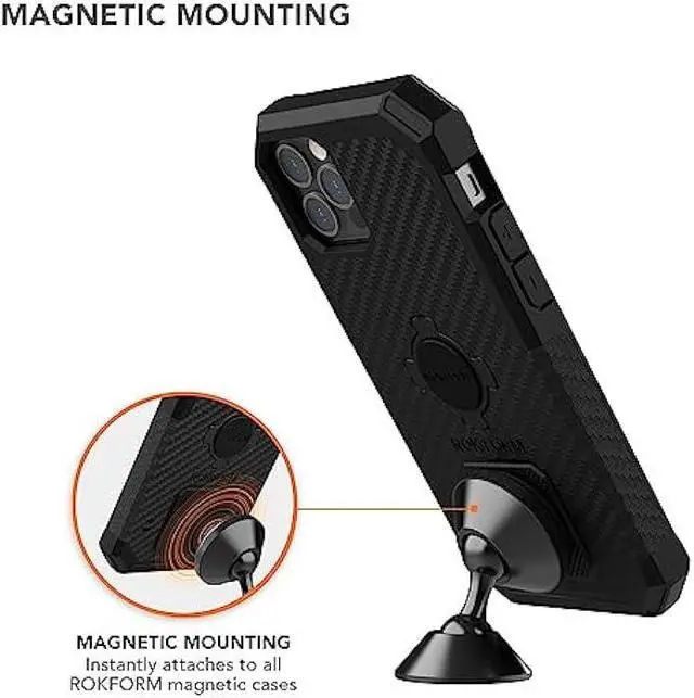 Alt view image 2 of 5 - ROKFORM - Adjustable Magnetic Car Mount, 360 Degree Swivel with 3M VHB Tape, Cell Phone Holder, Aluminum Dashboard Phone Mount Stand for Truck Car & Van (Black)