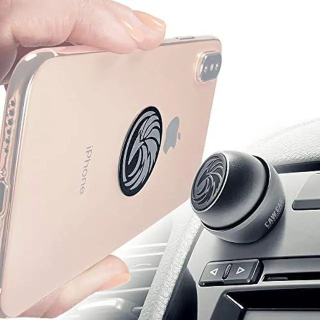 Main image of Universal Car Phone Mount Magnetic - All-Metal iPhone Car Mount for Any Smartphone or GPS - Truly One-Handed Cell Phone Holder for Car Dashboard