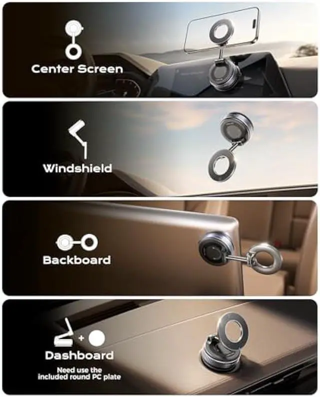 Alt view image 2 of 5 - MRGLAS 2026 Upgraded Vacuum Magnetic Phone Holders for Your Car 360° Adjustable Absorption Magnetic Bracket 98LBS Magsafe Suction Cup Phone Mount for iPhone 17 Car Truck Accessories for Men Women