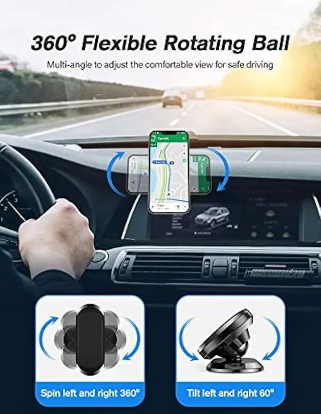 Alt view image 5 of 5 - Magnetic Phone Holder for Car[2 Pack],Phone Holders for Your car [Upgrade Magnet] -360 Rotation,Car Magnet Phone Mount Compatible with All Cell Phone
