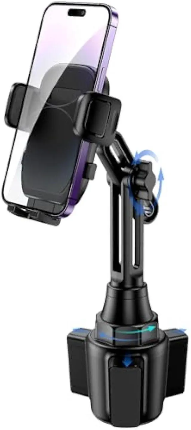 Main image of Cup Phone Mount for Car, [Upgraded Version] Universal Cup Phone Cradle Holder with Long and Adjustable Neck, Friendly Compatible with Cell Phone iPhone, Samsung, Google and All Smartphones