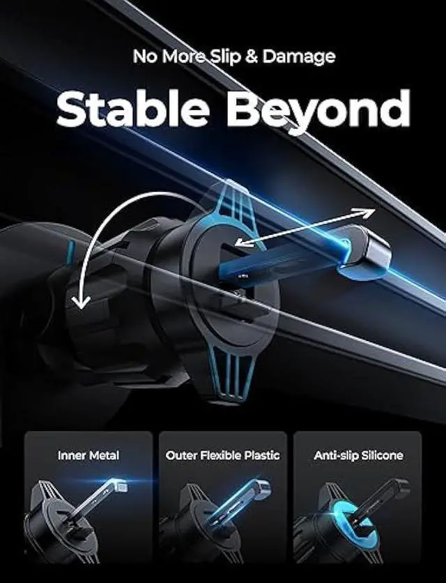 Alt view image 4 of 5 - LISEN for iPhone 17 Pro Max Air Magsafe Car Mount Charger, Fast Charging 15W Air Vent Magnetic Wireless Car Charger, Vent Phone Mount for Car Wireless Charger Fits iPhone 16 15 14 13 12, Black