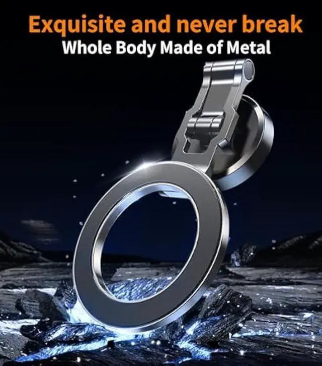 Alt view image 6 of 6 - Kaistyle for Magsafe Car Mount360° Adjustable Magnetic Phone Holder for Car Holder MountAll-Metal Foldable Cell Phone Holders for Your Car Dash for iPhone 16 Pro Max 15 14 13 12 Plus Mini