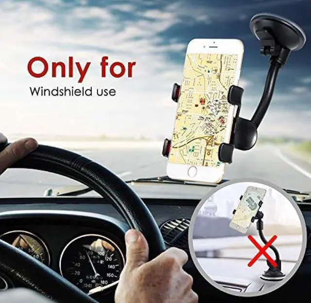 Alt view image 5 of 5 - ivoler Car Phone Mount Windshield, Long Arm Clamp Universal Windshield with Double Clip Strong Suction Cup Cell Phone Holder Compatible with iPhone 15 14 13 Pro Max XS 7 8 Plus, Galaxy S24 S23 Ultra