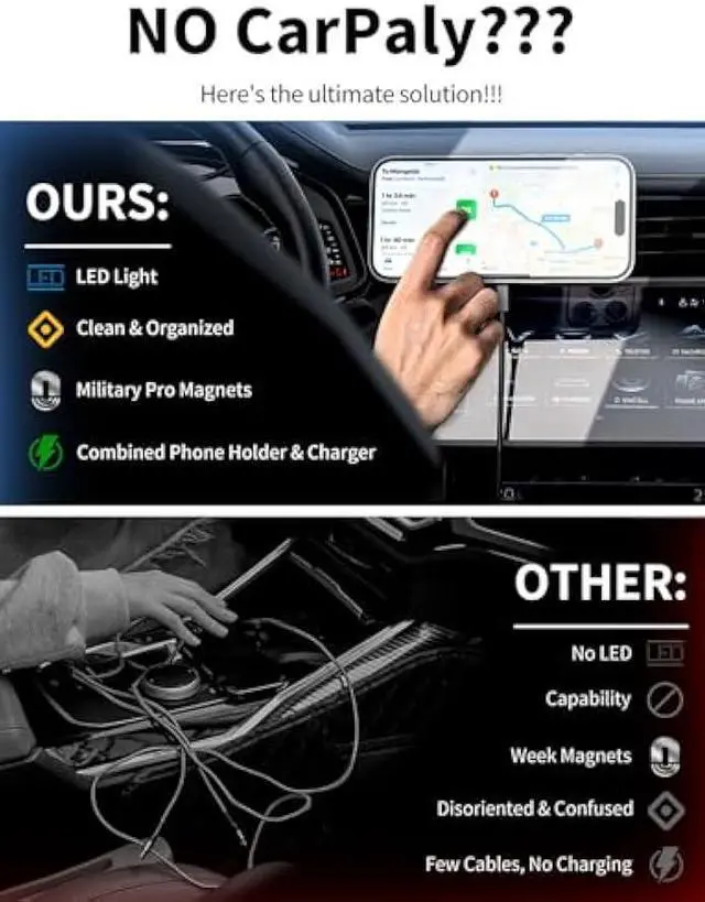 Alt view image 2 of 7 - MagSafe Car Mount Charger, 3 in 1 [LED RGB HandsFree] Wireless Car Charger, Magnetic Phone Holders for Your Car- Fast Charging Car MagSafe Charger for iPhone 17/16/15/14/13/12 Series, for Men Women