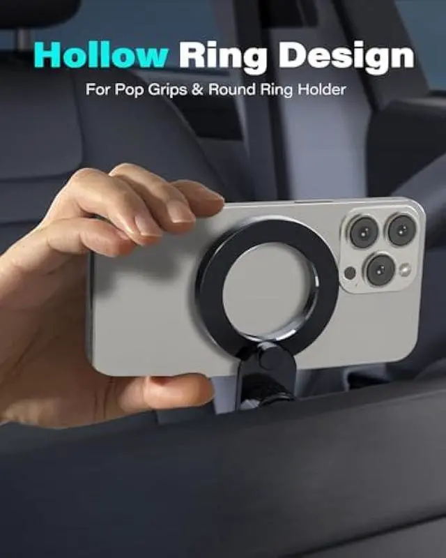 Alt view image 2 of 5 - 1Zero for Magsafe CD Phone Holder for Car [17 Strong Magnets] Magnetic CD Player Phone Mount, Hollow Socket CD Slot Phone Mount for iPhone 17 16 15 14 13 12 Series Pop Grip Ring Holder Magsafe Case