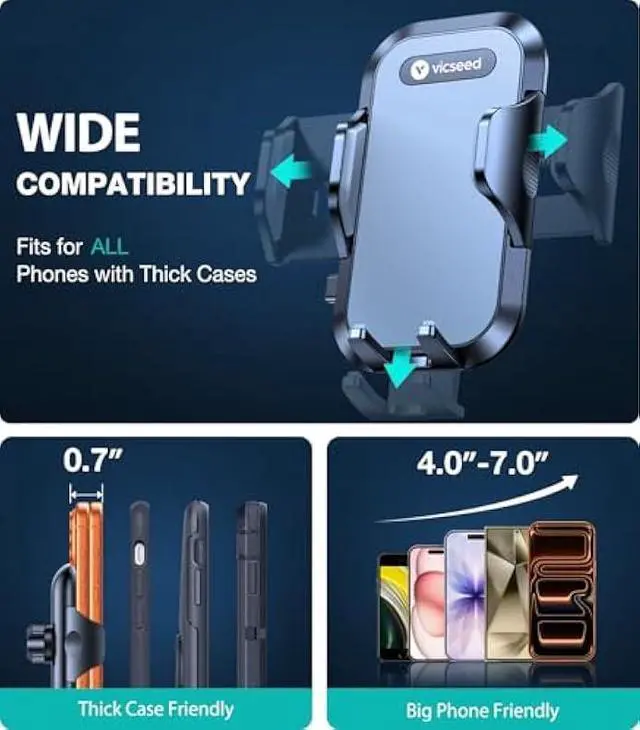 Alt view image 4 of 5 - VICSEED [No.1 Powerful Suction] [Rally Racing-Grade Stability] Phone Holders for Your Car 2025 Upgraded Car Phone Holder Mount Truck Stand for Dashboard Windshield Vent for iPhone Samsung All Phones