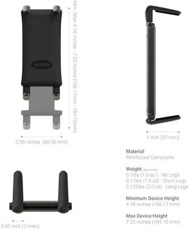 Alt view image 6 of 6 - ARKON Mounts - Car Phone Holder | Secure Grip | Heavy Duty | Drill Base Car Phone Mount | Spring-loaded holder expands up to 7.25 inches | For iPhone, Samsung, Google, Nokia, and other Smartphones