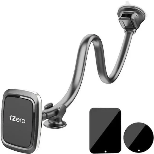 Main image of 1Zero Magnetic Phone Car Mount 14-Inch Gooseneck Long Arm Extension, Universal Windshield Dashboard Industrial-Strength Suction Cup Car Phone Holder with 6 Strong Magnets, for All Cell Phones iPhone