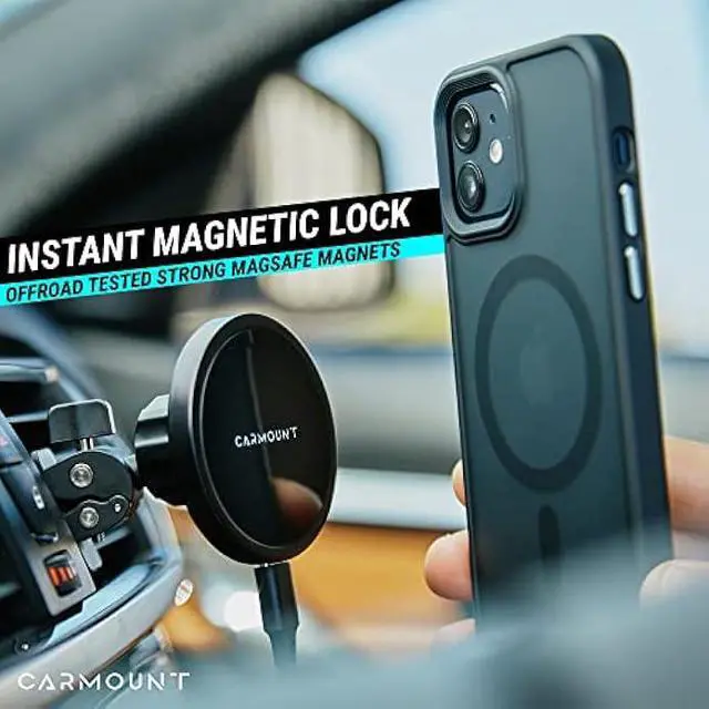 Alt view image 2 of 5 - CARMOUNT X1 Wireless MagSafe Car Mount for iPhone 12/13/14/15/16 Models | Vent and Dashboard Holder Attachment | for Suction Cup Base | 15W Fast Charging | Adjustable 360° Rotation