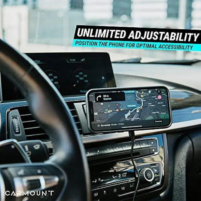 Alt view image 5 of 5 - CARMOUNT X1 Wireless MagSafe Car Mount for iPhone 12/13/14/15/16 Models | Vent and Dashboard Holder Attachment | for Suction Cup Base | 15W Fast Charging | Adjustable 360° Rotation