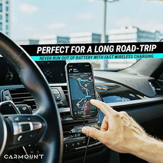 Alt view image 4 of 5 - CARMOUNT X1 Wireless MagSafe Car Mount for iPhone 12/13/14/15/16 Models | Vent and Dashboard Holder Attachment | for Suction Cup Base | 15W Fast Charging | Adjustable 360° Rotation