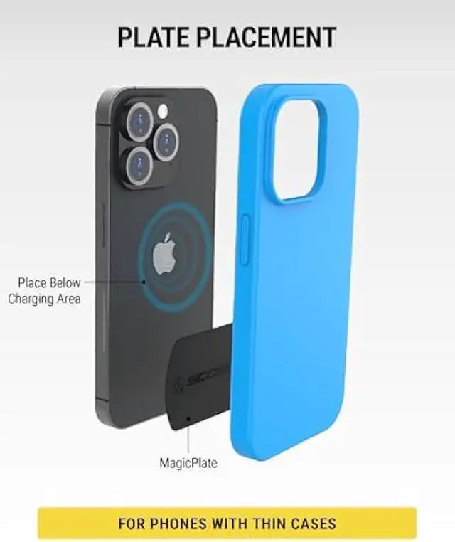 Alt view image 3 of 5 - Scosche MRK2PK-UB MagicMount Replacement Metal Plate Kit for Phone, Metal Plates for Magnetic Mount Cell Phone Holder for Car, Universal with All Devices and Phone Case, Black, Pack of 2