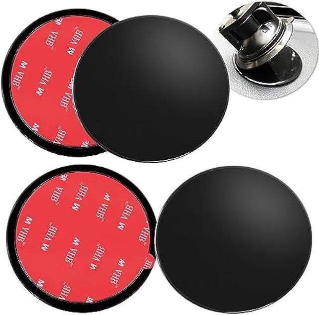 Main image of 4 Pack 95mm Black Adhesive Dashboard Pad Mounting Disk, Mounting Disk for Suction Cup, Dash Mount Pad, 3.74 Inch Universal Suction Cup Adhesive Disc for GPS, Smartphones, Car Cameras
