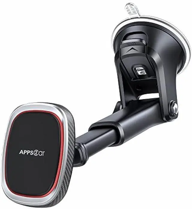 Main image of APPS2Car Magnetic Phone Mount, Dashboard Windshield Suction Cup Car Phone Holder Phone Mount with 6 Strong Magnets, Adjustable Telescopic Arm, Compatible with iPhone/Air/Pro/Max/All Smart Phones