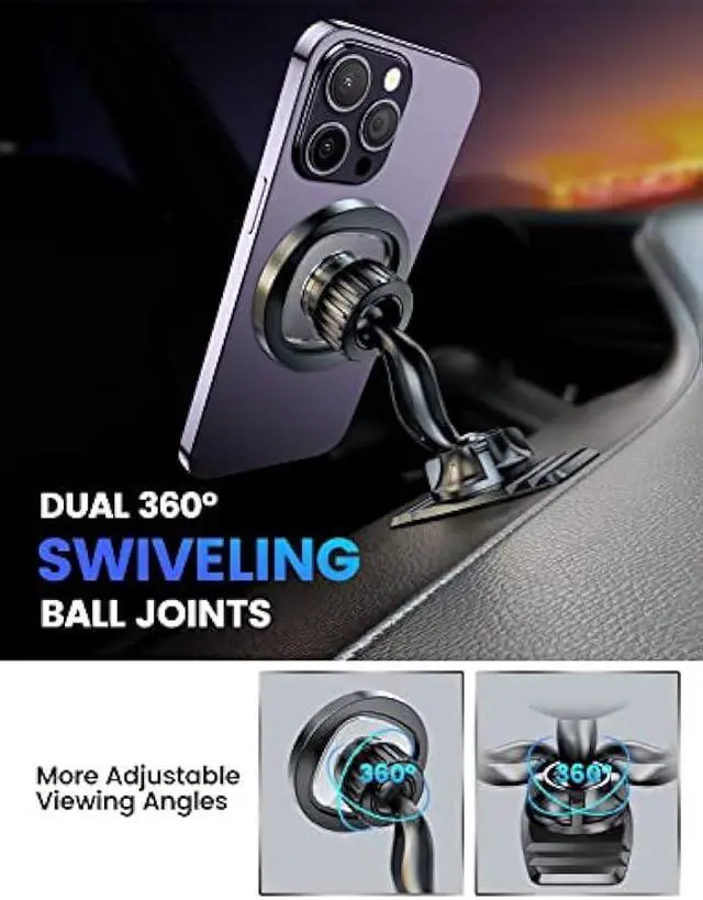 Alt view image 2 of 5 - eSamcore Magnetic Phone Holder for Car, iPhone MagSafe Car Mount Strong Phone Magnet for Car Dashboard Cell Phone Holders for Your Car Fits Mag Safe iPhone 16/15/ 14/13 Pro Max Mini