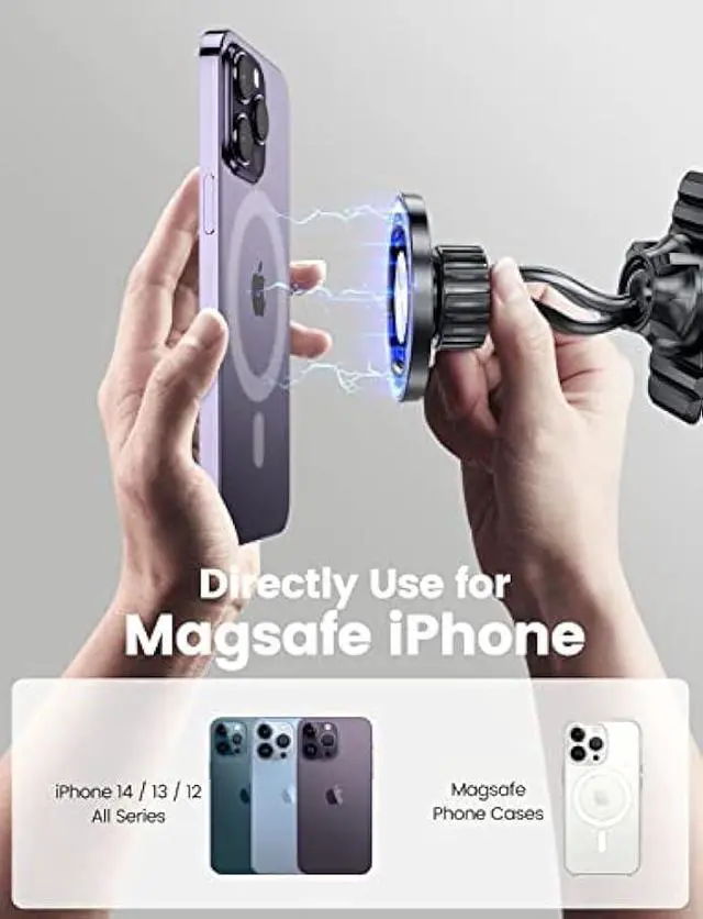 Alt view image 3 of 5 - eSamcore Magnetic Phone Holder for Car, iPhone MagSafe Car Mount Strong Phone Magnet for Car Dashboard Cell Phone Holders for Your Car Fits Mag Safe iPhone 16/15/ 14/13 Pro Max Mini