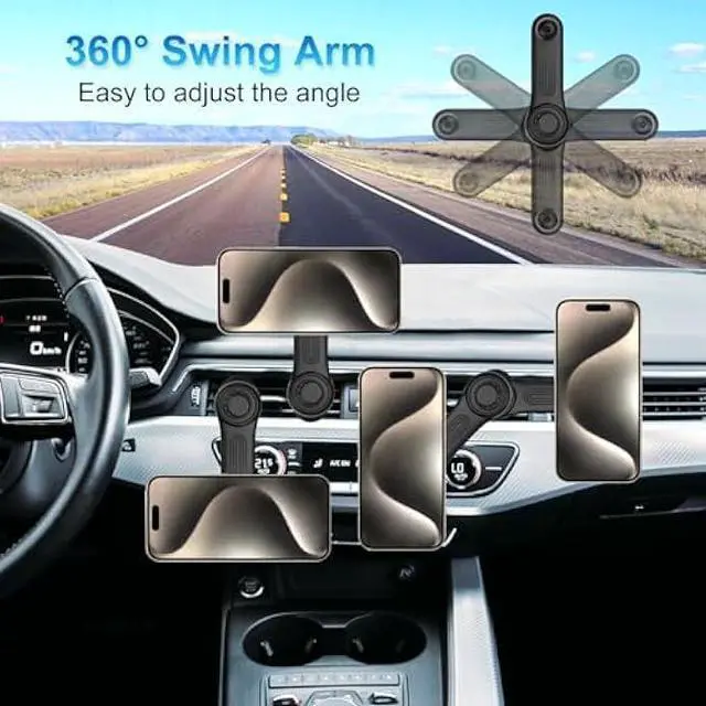 Alt view image 4 of 5 - Car Vent Clip for Car Mount [Never Blocking] Universal Car Phone Holder Mount Vent Clip Replacement, 17mm Ball Joint Air Vent Clip for Car Fits Most Car Phone Holder and Wireless Car Charger