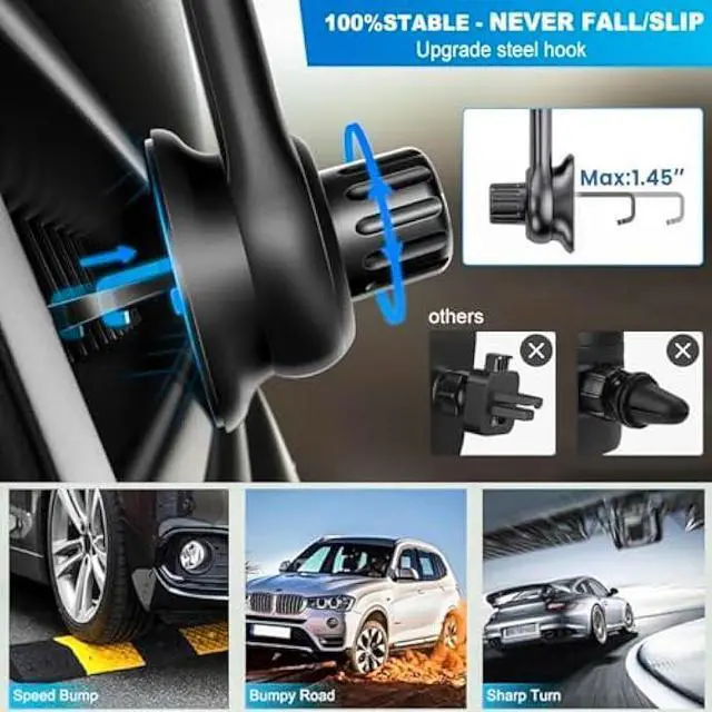 Alt view image 5 of 5 - Car Vent Clip for Car Mount [Never Blocking] Universal Car Phone Holder Mount Vent Clip Replacement, 17mm Ball Joint Air Vent Clip for Car Fits Most Car Phone Holder and Wireless Car Charger